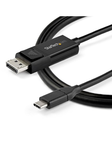 Cable de 1m USB-C a DisplayPort 1.4 - Convertidor Bidireccional Adaptador de Vídeo USB Tipo C - HBR3/HDR/DSC - Cable Conversor 
