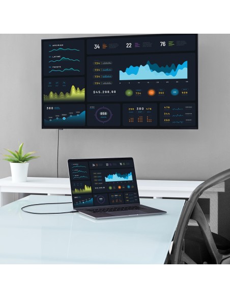 Cable de 2m USB-C a DVI - 1920 x 1200 - Negro