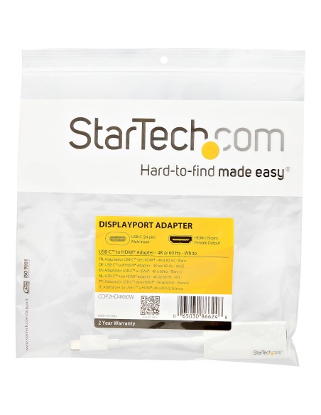 Adaptador USB-C a HDMI - 4K 60Hz - Blanco