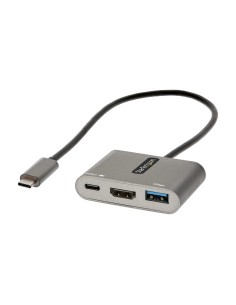 Adaptador Multipuertos USB C, USB Tipo C a HDMI, Vídeo de 4K, PD de 100W, Pass Through, Hub Ladrón USB 3.0 1x USBC 1x USBA, Min