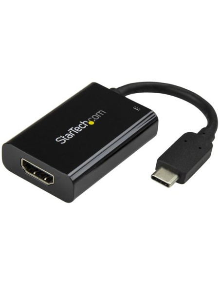 Adaptador USB-C a HDMI 4K con Entrega de Alimentación por USB - 60 Watts - Negro