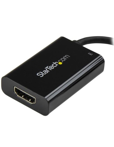 Adaptador USB-C a HDMI 4K con Entrega de Alimentación por USB - 60 Watts - Negro