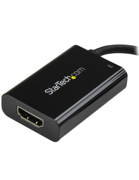 Adaptador USB-C a HDMI 4K con Entrega de Alimentación por USB - 60 Watts - Negro