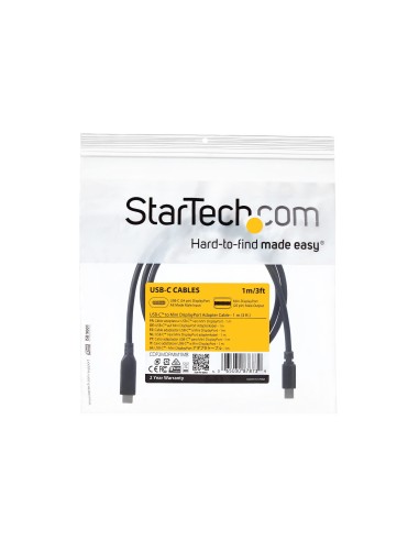 Cable de 1m USB-C a Mini DisplayPort - 4K 60Hz - Negro - Adaptador USB 3.1 Tipo C a mDP