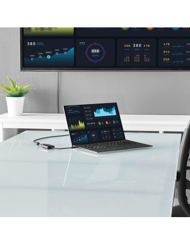 Adaptador USB C a VGA - Negro - 1080p - Convertidor de Vídeo para su MacBook Pro - Dongle de Pantalla USB Tipo C a VGA - La Ver