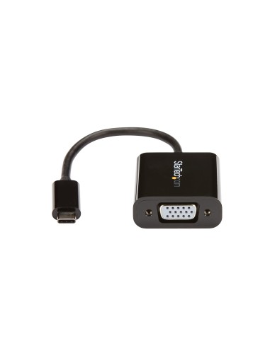 Adaptador USB C a VGA - Negro - 1080p - Convertidor de Vídeo para su MacBook Pro - Dongle de Pantalla USB Tipo C a VGA - La Ver