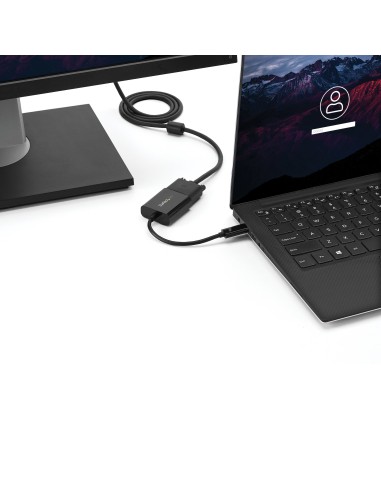 Adaptador USB C a VGA - Negro - 1080p - Convertidor de Vídeo para su MacBook Pro - Dongle de Pantalla USB Tipo C a VGA - La Ver
