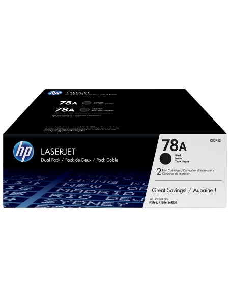 Pack de ahorro de 2 cartuchos de tóner original LaserJet 78A negro