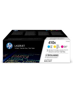 Paquete de 3 cartuchos de tóner cian/magenta/amarillo Originales LaserJet 410X de alta capacidad