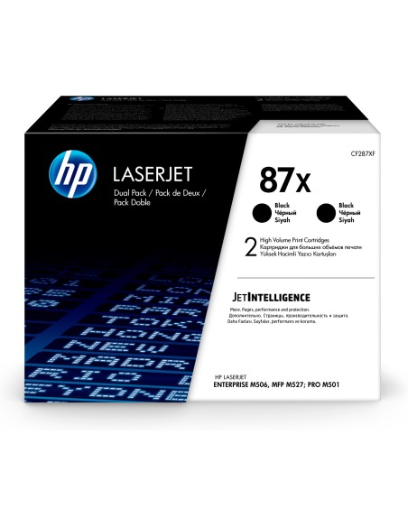 Paquete de 2 cartuchos de tóner negro Originales LaserJet 87X de alta capacidad