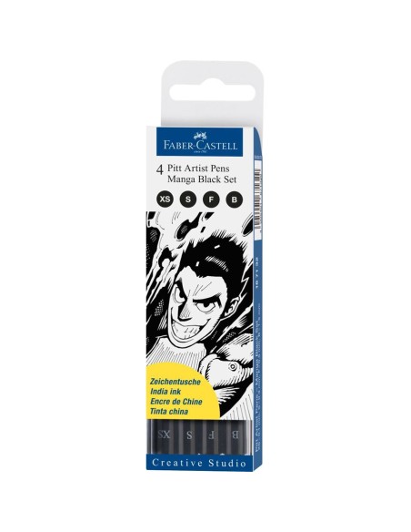 167132 rotulador de punta fina Negro 4 pieza(s)