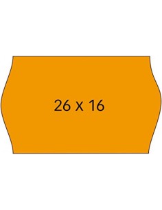 PAQ 6 ROLLOS DE 1000 ETIQUETAS NARANJAS 26X16MM REMOVIBLES