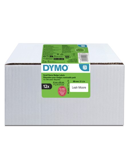 LW etiquetas auténticas de tarjeta de identificación pequeñas | 41 mm × 89 mm | 12 rollos de 300 etiquetas con reverso fácil de 