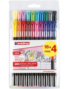 Estuche 20 rotulador edding 1200 surtido 16 colores clasicos 4 pastel