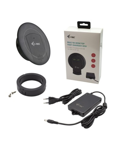 Built-in Desktop Fast Charger, USB-C PD 3.0 + 3x USB 3.0 QC3.0, 96 W