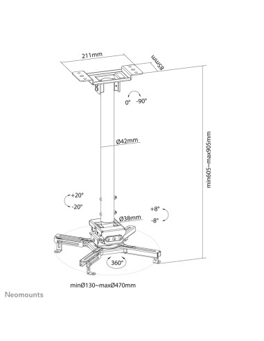 soporte de techo para proyector