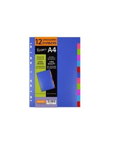 BOLSA SEPARADORES A4 EXTRA FUERTE 12 PESTANAS MULTITALADRO