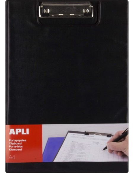 CARPETA A4 CON PINZA SUPERIOR POLIPROPILENO NEGRO