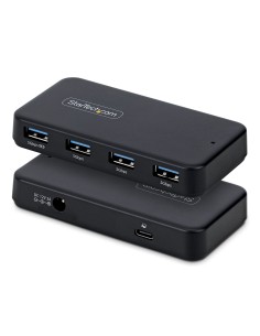 Hub Ladrón USB-A de 4 Puertos - 5Gbps - Autoalimentado - Cable Host 2 en 1 Tipo C y Tipo A - Puerto de Carga BC 1.2 - Adaptador 