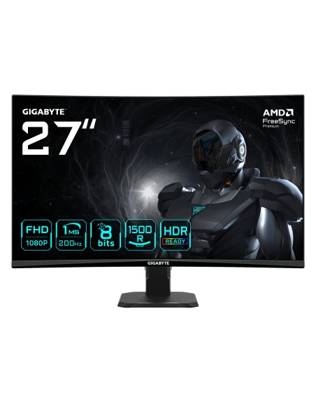 GS27FCA Monitor gaming curvo 27" FHD - 1920 x 1080, 200Hz, 1ms, 250 cd/m², FreeSync Premium, HDR Ready, HDMI 2.0, DisplayPort 1.