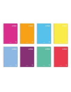 PACSA CUADERNO POLIPAC 80 HOJAS PAUTA 2,5CM TAPAS POLIPROPILENO FOLIO COLORES SURTIDO -5U-