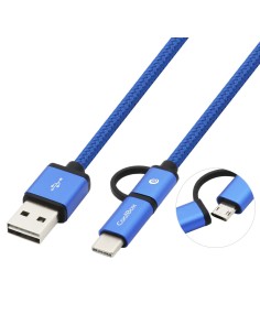 COO-CAB-U2MC-BL cable USB 1 m USB 2.0 USB A USB C/Micro-USB B Azul