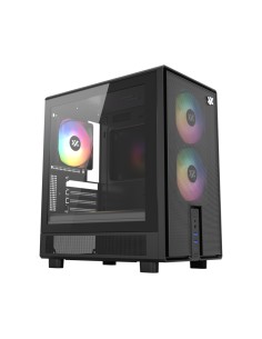 ATOM, Cristal Templado, Malla, 3x Pulsar 120mm A-RGB, PWM, Tipo C, M-ATX, Negra