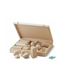 CAJA MADERA 25 CUERPOS GEOMETRICOS 5CM PLASTICO IMI MADERA