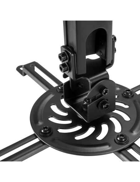 Soporte Universal Giratorio, Inclinable y Extensible de Techo para Proyector 13.5Kg, Negro