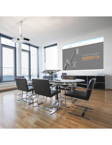 Soporte Universal Giratorio, Inclinable y Extensible de Techo para Proyector 13.5Kg, Blanco