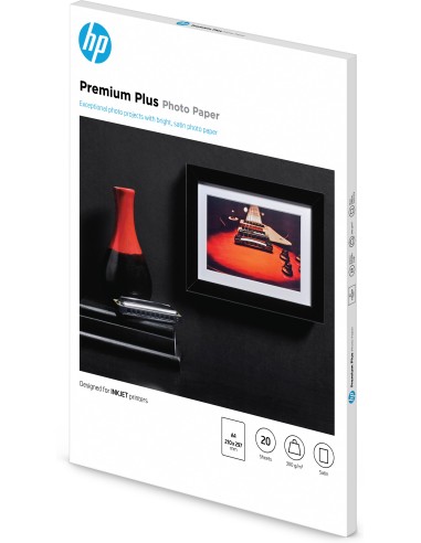Papel fotográfico Premium Plus, satinado, 300 g/m2, A4 (210 x 297 mm), 20 hojas
