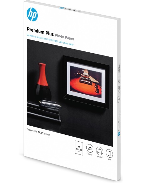 Papel fotográfico Premium Plus, satinado, 300 g/m2, A4 (210 x 297 mm), 20 hojas