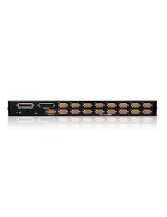 Switch KVM VGA PS/2-USB de 16 puertos con puerto para conexión en cadena y periféricos USB 2