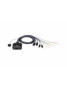 Switch KVM formato cable DisplayPort USB de 2 puertos selector remoto de puerto