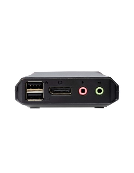 Switch KVM en formato cable híbrido DisplayPort de 2 puertos USB-C