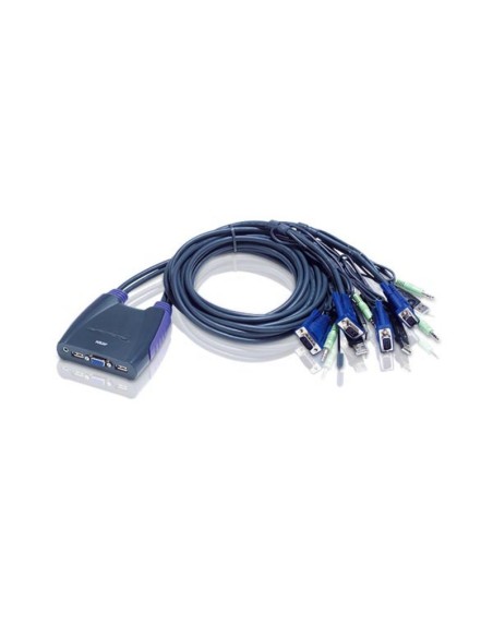 Switch KVM formato cable VGA/Audio USB de 4 puertos (0,9m y 1,2m) Switch KVM formato cable VGA/Audio USB de 4 puertos (0,9m y 1,2m)
