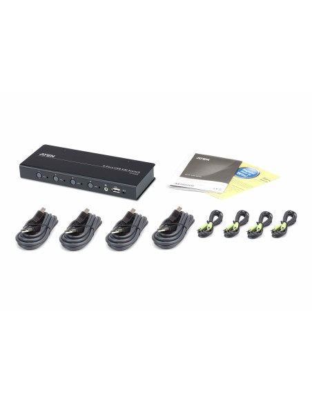 Switch KM USB de 4 puertos con Boundless Switching (cables incluidos)