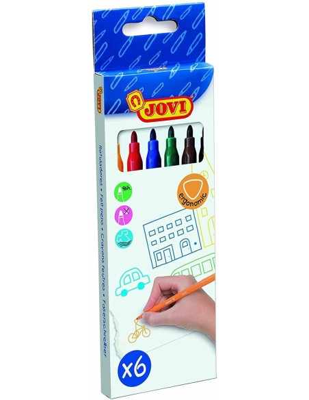 ESTUCHE 6 ROTULADORES JOVI PUNTA FINA