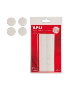 BLISTER 12 PUNTOS VELCRO 19MM BLANCO