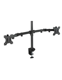 Soporte de Mesa Giratorio e Inclinable para 2 Pantallas (Monitor / TV Plasma / LCD / LED) 13  32, de Dos Brazos, Negro