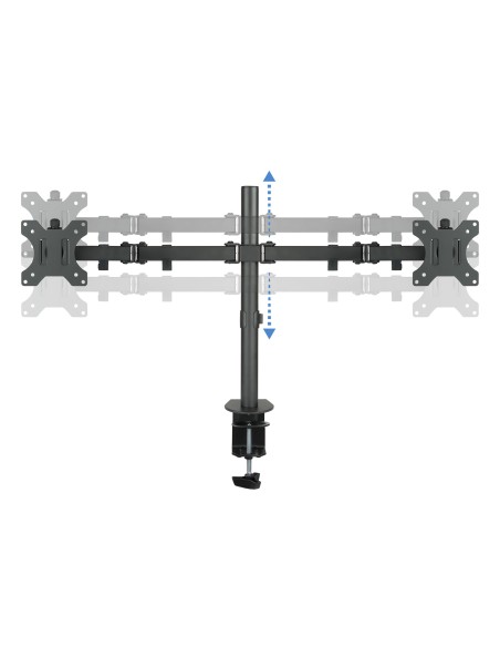 Soporte de Mesa Giratorio e Inclinable para 2 Pantallas (Monitor / TV Plasma / LCD / LED) 13  32, de Dos Brazos, Negro