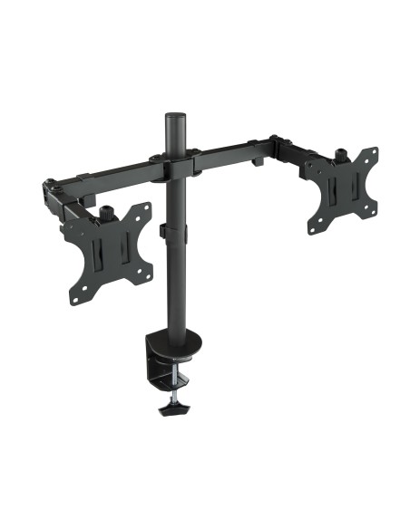 Soporte de Mesa Giratorio e Inclinable para 2 Pantallas (Monitor / TV Plasma / LCD / LED) 13  32, de Dos Brazos, Negro