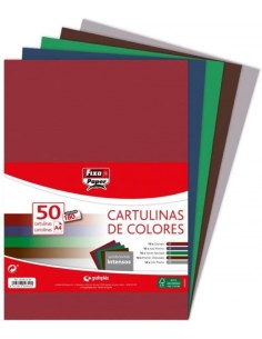 PAQ 50 CARTULINAS FIXO A4 180G SURTIDOS INTENSO