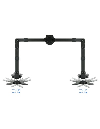 Soporte de Mesa Giratorio e Inclinable para 2 Pantallas (Monitor / TV Plasma / LCD / LED) 13  32, de Dos Brazos, Negro