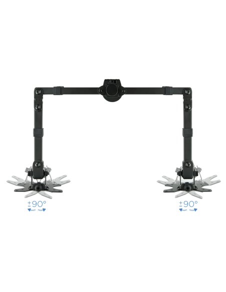 Soporte de Mesa Giratorio e Inclinable para 2 Pantallas (Monitor / TV Plasma / LCD / LED) 13  32, de Dos Brazos, Negro