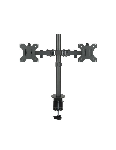 Soporte de Mesa Giratorio e Inclinable para 2 Pantallas (Monitor / TV Plasma / LCD / LED) 13  32, de Dos Brazos, Negro