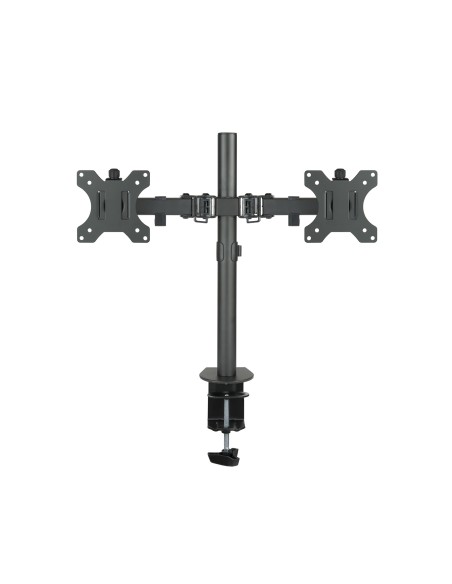 Soporte de Mesa Giratorio e Inclinable para 2 Pantallas (Monitor / TV Plasma / LCD / LED) 13  32, de Dos Brazos, Negro