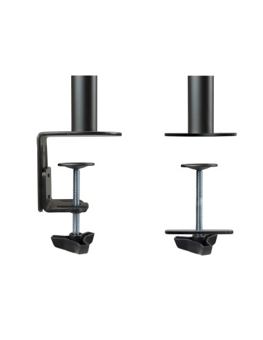 Soporte de Mesa Giratorio e Inclinable para 2 Pantallas (Monitor / TV Plasma / LCD / LED) 13  32, de Dos Brazos, Negro