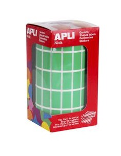 ROLLO GOMETS RECTAGULAR VERDE AUTOADHESIVOS 20X10MM