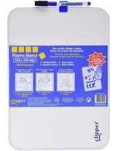 PIZARRA BLANCA CLIPPER 35X25CM CON ROTULADOR